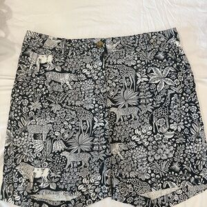 Talbots Black and White Floral Women Shorts